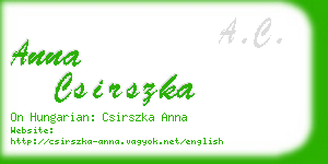 anna csirszka business card